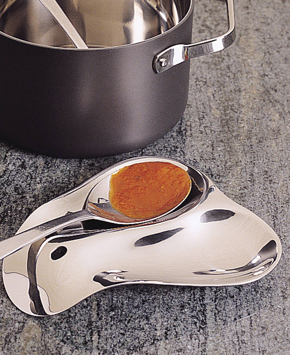 Rsvp International Endurance Stainless Steel 7x6" Double Spoon Rest In Silver