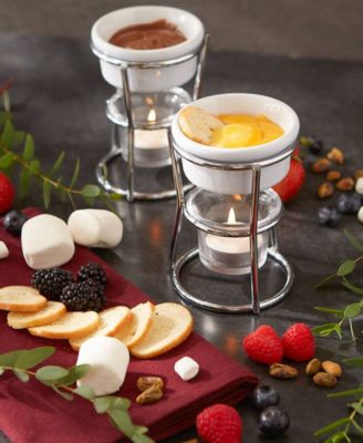 Stoneware 2 Piece 3x3x5" Promo Butter Warmer Set