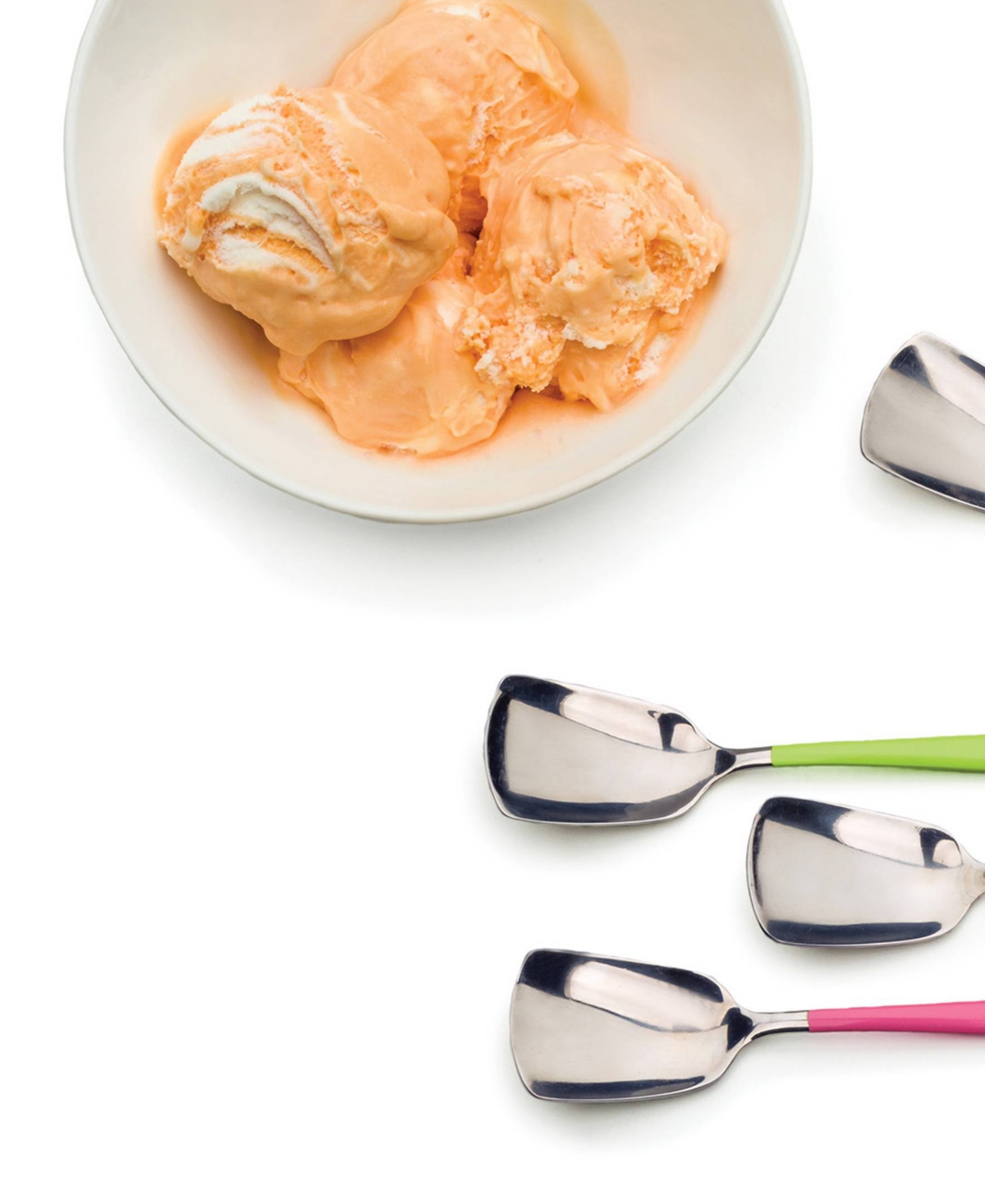 Rsvp International Endurance Stainless Steel 4 Piece 6" Ice Cream Spoons Set In Mixed Colors In Multi