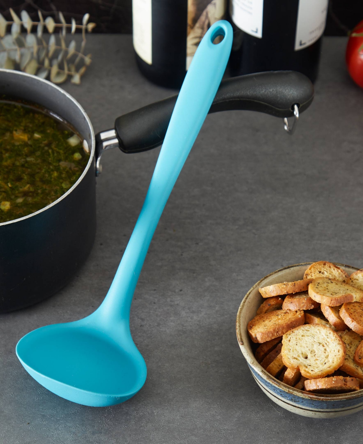 Shop Rsvp International Silicone Coated Steel 11x3.5" Ela Series Turquoise Ladle In Blue