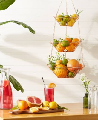 Woven Wire 3 Tier Copper Hanging Basket