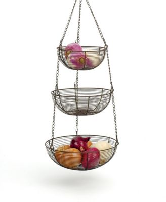 Woven Wire 3 Tier Bronze Hanging Basket