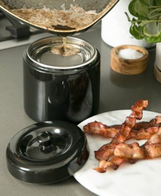 6 Cup Ceramic Black Grease Keeper