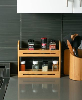 Wood 12&amp;quot; x 2.75&amp;quot; x 10.25&amp;quot; Spice Rack jars not included