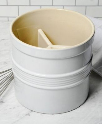 Stoneware 7.5" D x 7" H White Oversized Tool Crock
