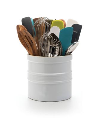 Stoneware 7.5" D x 7" H White Oversized Tool Crock