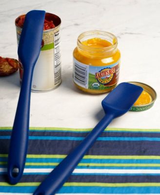 Silicone Coated Steel 2 Piece 8" Ela Series Blue Mini Spatula Set