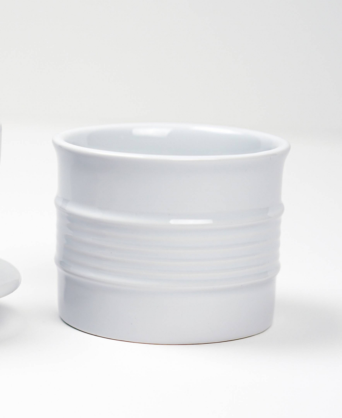 Rsvp International Stoneware White 3.7" Diameter Butter Pot In White