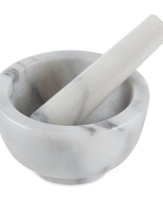 White Marble Mortar Pestle Set