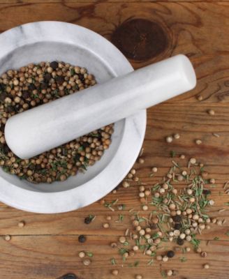 White Marble Mortar Pestle Set