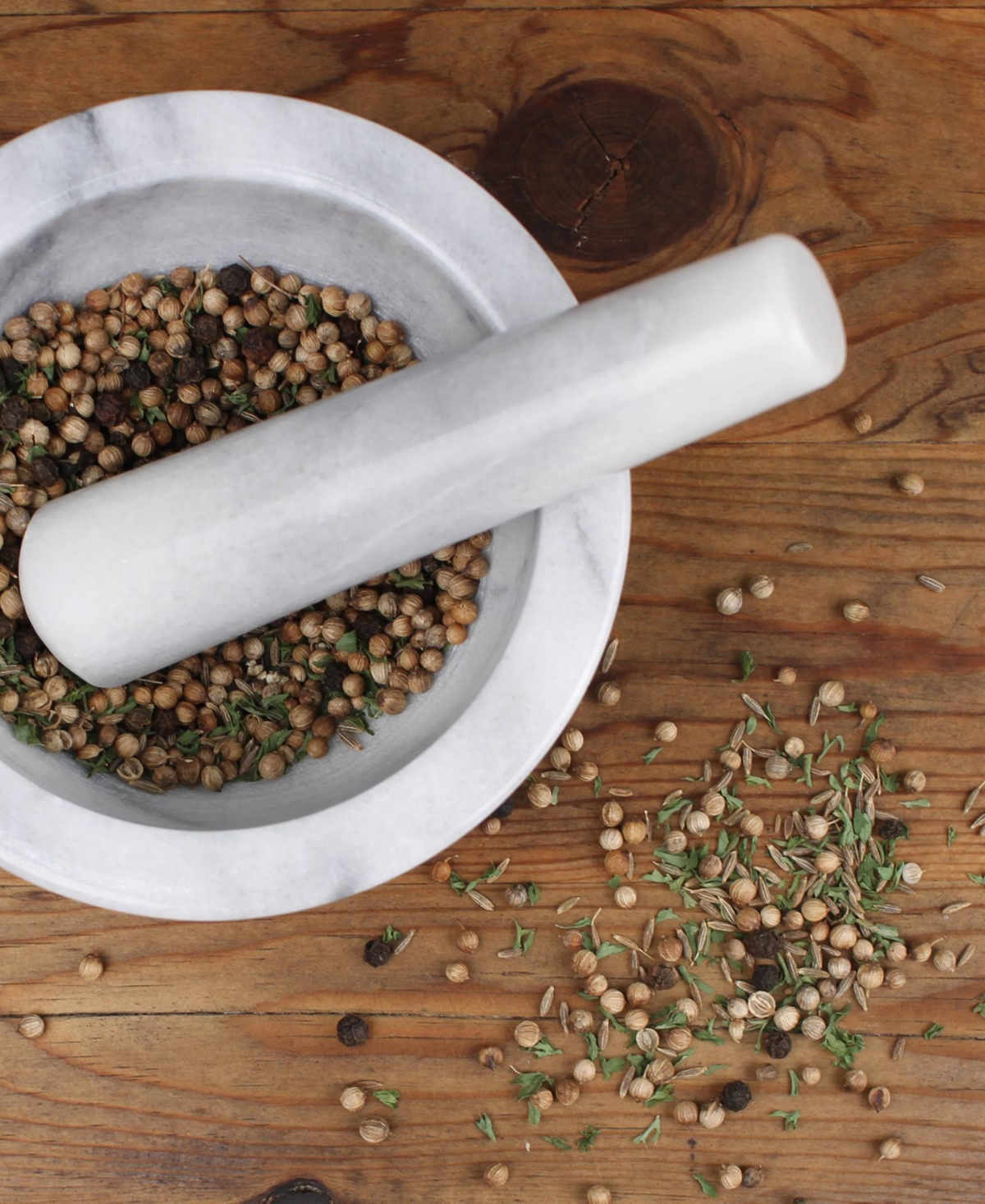 Rsvp International White Marble Mortar Pestle Set In White
