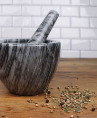 Gray Marble Mortar Pestle Set