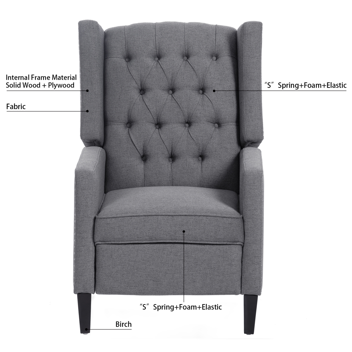 Streamdale Furniture 27" Wide Manual Wing Chair Recliner