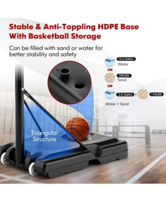 4.25-10 Feet Adjustable Basketball Hoop System with 44 Inch Backboard