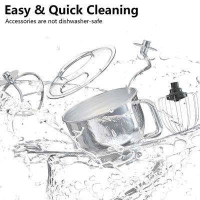 5.3 Qt Digital Display Stand Mixer 8 Speed with Egg Whisk, Dough Hook & Flat Beater