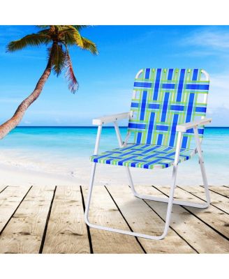 6 Pieces Folding Beach Chair Camping Lawn Webbing Chair