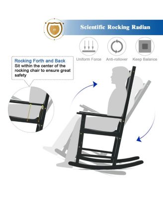 Indoor Outdoor Wooden High Back Rocking Chair