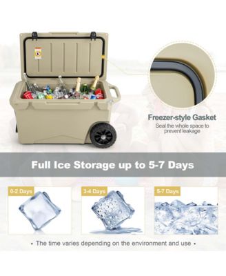 75 Qt Portable Cooler Roto Molded Ice Chest Insulated 5-7 Days