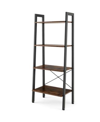 4-Tier Bookshelf Industrial Display Storage Shelf Plant Flower Stand Metal Frame