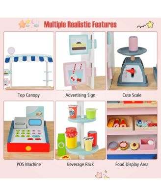 Kids Snacks & Sweets Food Cart Kids Toy Cart Play Set