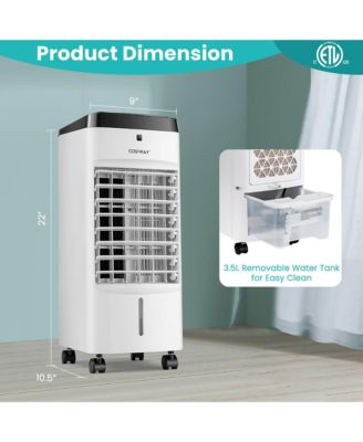 4-in-1 Evaporative Air Cooler w/ Fan & Humidifier Remote Control Ice Packs