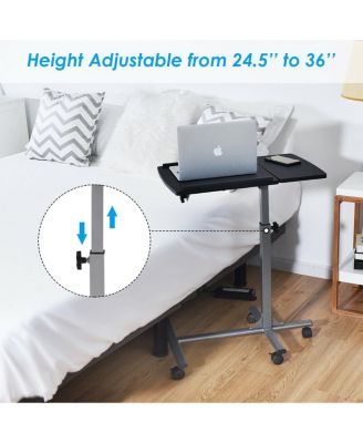Adjustable Angle & Height Rolling Laptop Notebook Desk Stand Over Sofa Bed Table