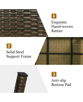 Patio Folding Wicker Side Coffee Table Poolside Garden Lawn Bistro Furniture