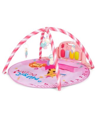 Baby Gym Baby Play Mat Piano Gym w/ 5 Hanging Sensory Toys