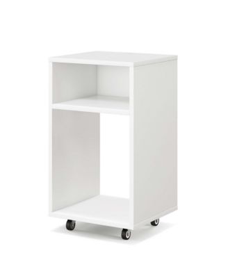 Mobile File Cabinet Wooden Printer Stand Vertical Storage Organizer Home Office