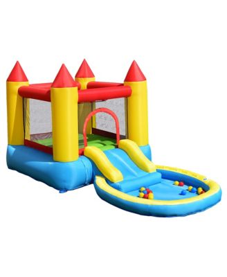 Inflatable Bounce House Kids Slide Jumping Castle Bouncer w/ balls Pool & Bag