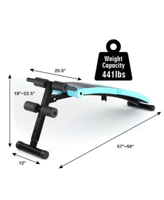 Folding Weight Bench Adjustable Sit-up Board Curved Decline Bench