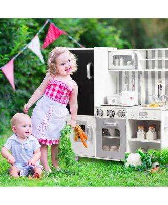 Wood Kitchen Toy Kids Cooking Pretend Play Stew/ Utensils, Sounds & WordPad