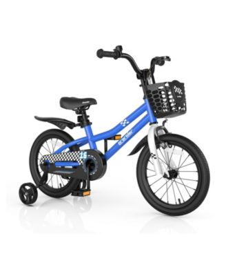 16'' Kid's Bike with Removable Training Wheels & Basket for 4-7 Years Old