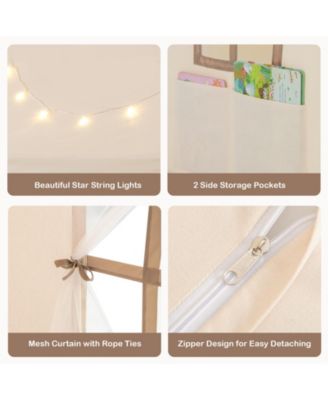 Kids Play Castle Tent Large Playhouse Toys Gifts with Star Lights Washable Mat