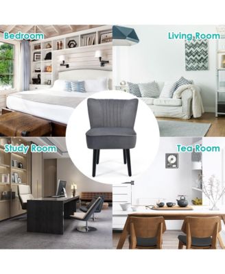 Set of 2 Armless Accent Chair Upholstered Leisure Chair Single Sofa