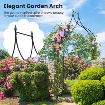 8'4'' High x 4'7'' Wide Steel Garden Arch Rose Arbor Climbing Plant Outdoor Garden