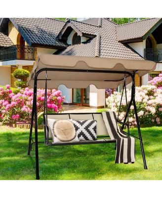 Outdoor Patio Swing Canopy 3 Person Canopy Swing Chair Patio Hammock