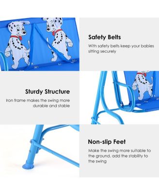 Kids Patio Swing Chair Children Porch Bench Canopy 2 Person Yard Furniture