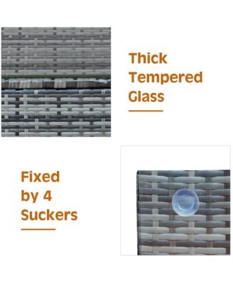 3 PC Patio Rattan Furniture Bistro Set Cushioned Sofa Chair Table