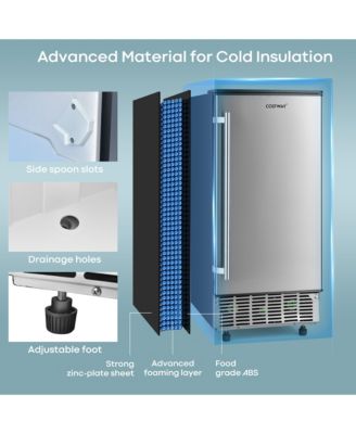 Ice Maker Free-Standing/Under Counter Machine 80lbs/Day w/ Light