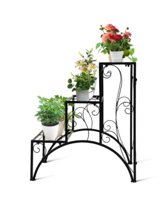 Plant Rack 3-Tier Metal Plant Stand Garden Shelf Stair Style