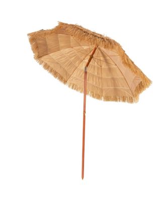 6.5 FT Thatched Beach Umbrella Tilt Tiki Hawaiian Patio Portable