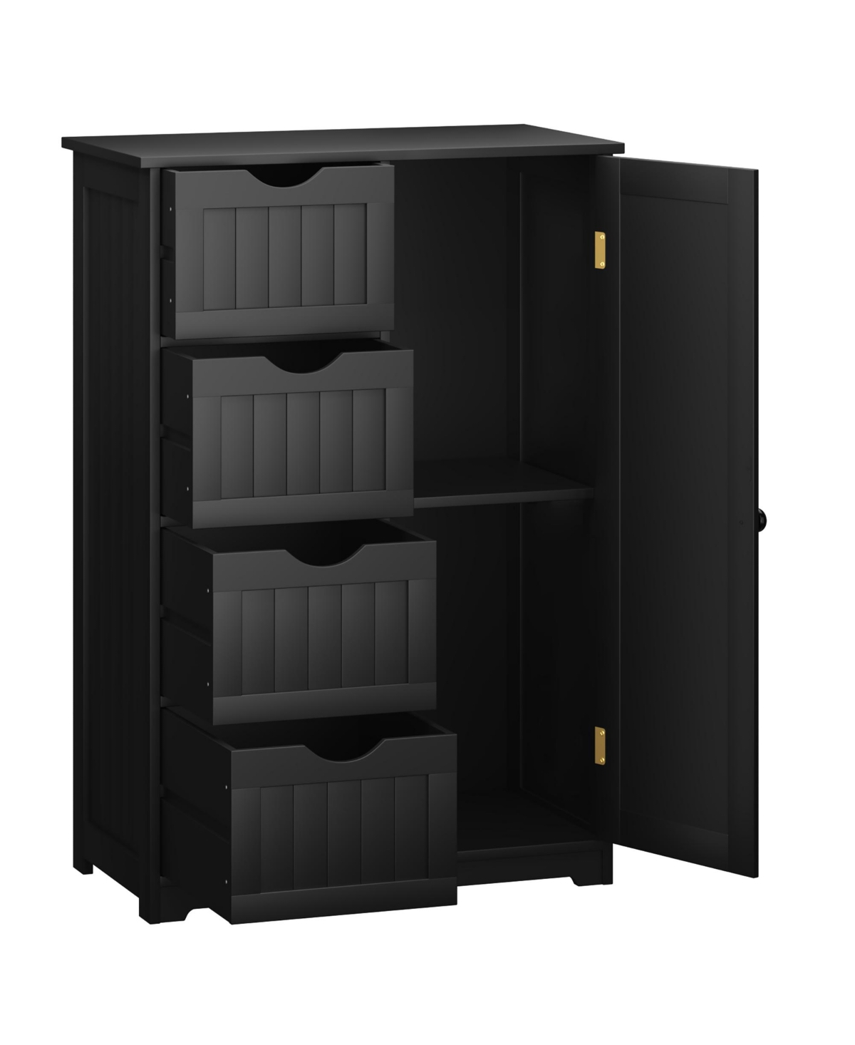 Costway 4 Drawer Freestanding Bathroom Floor Cabinet Adjustable Storage Cupboard