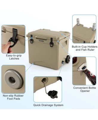 42 Qt Portable Cooler Roto Molded Ice Chest Insulated 5-7 Days