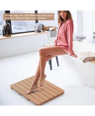 23.5" x 19" Bath Mat HIPS Spa Shower Mat for Bathroom with Non Slip Foot Pads