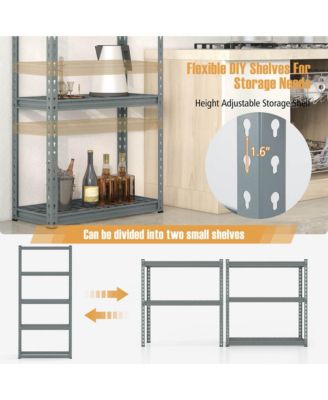 4 PCS 5-Tier Heavy Duty Storage Shelf Storage Utility Rack Shelf with Anti-tipping Device