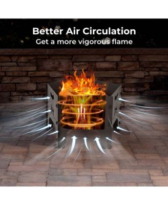 Fire Pit for Outside 19 Inches Collapsible Portable Plug Fire Pit with Storage Bag