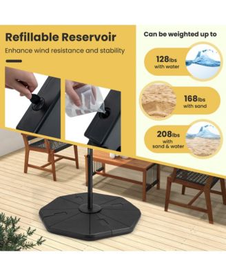 4PCS Fillable Umbrella Base Stand Patio Offset Cantilever Umbrella Base Garden