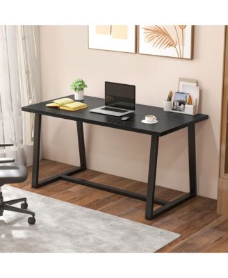 63" Large Dining Table for 4-6 People with Heavy-duty Metal Frame Modern