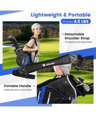 Lightweight Golf Cart Bag with 14 Way Top Dividers 9 Pockets Rain Hood Cooler Bag